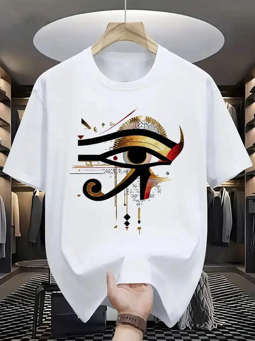 Pure cotton men's T-shirt, Horus Eye print T-shirt